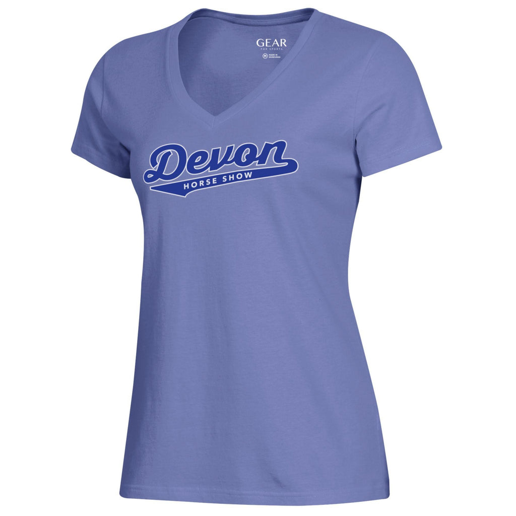 Mia V-Neck Tee-Frosty Lavender