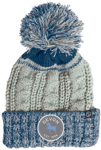 Cable Knit Hat with Pompom
