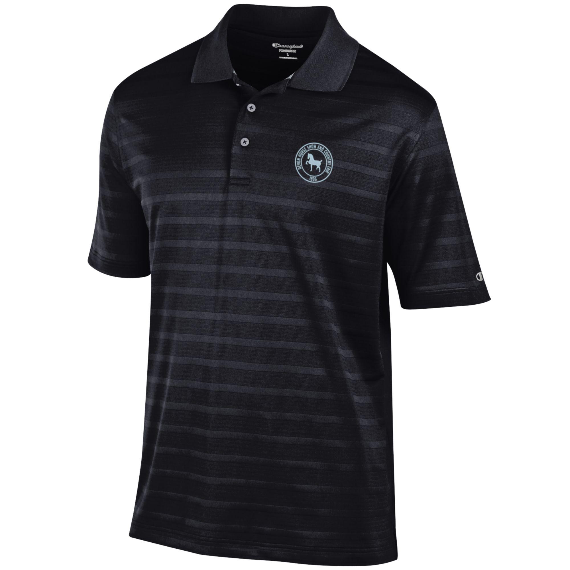 Champion Men's Solid Textured Polo-Black